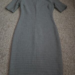Zara Houndstooth Midi Dress